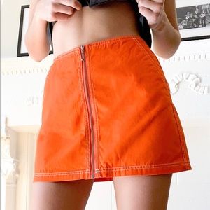 Obey Flame Orange Bailey Mini Skirt